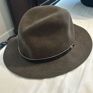Rag And Bone Womens Green Brown Abbott Packable Fedora Hat Large